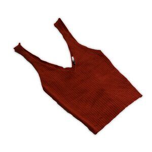 Divided H&M Red Knitted Cropped Tank Top Size XS